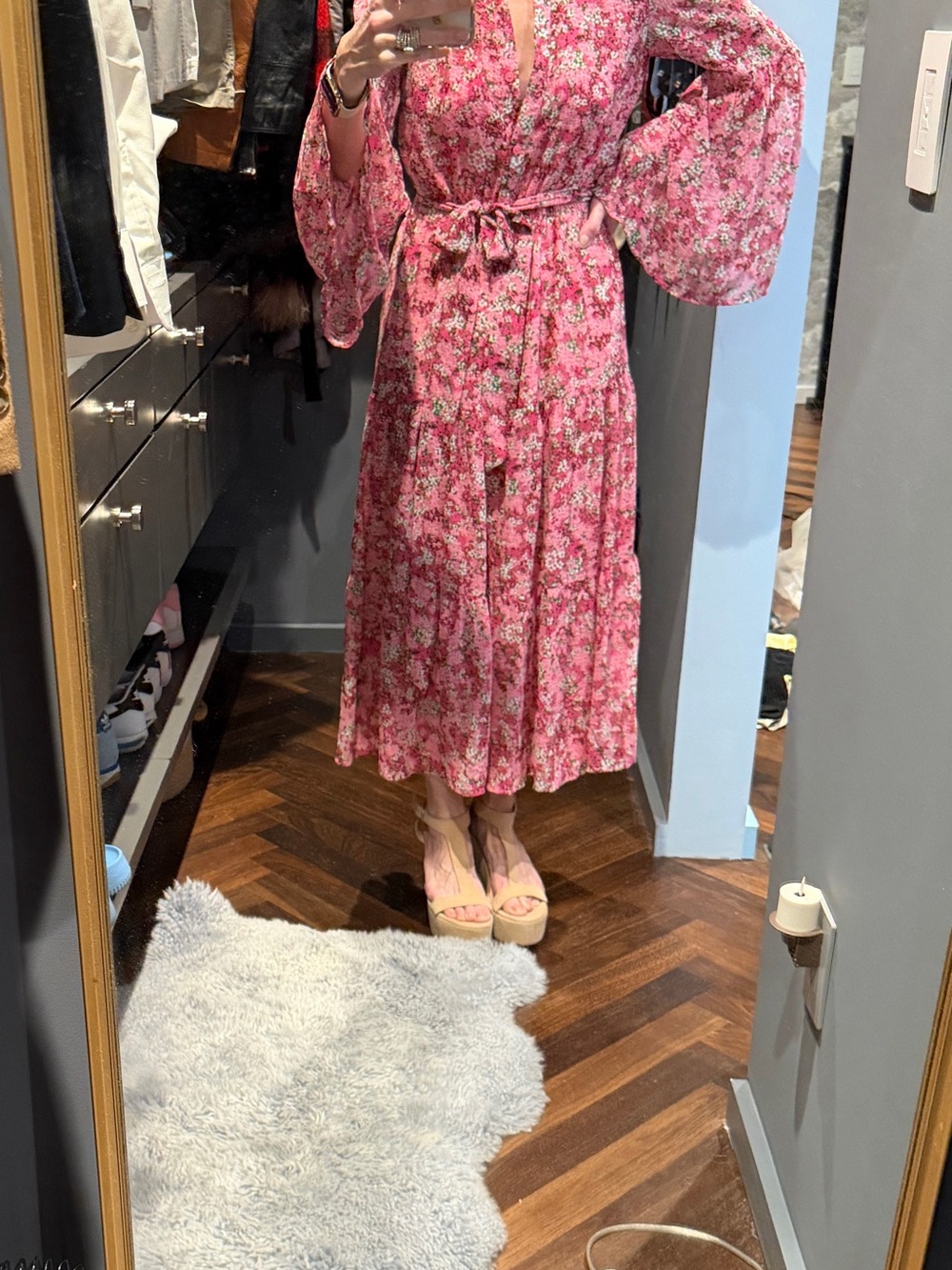 Michael Kors Bohemian floral Pink Maxi Dress